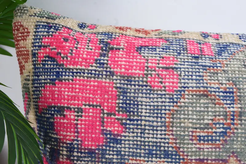 Kilim Pillow, Cushion Cover, Traditional Pillow Case, Home Decor Pillow, 16x48 Red Cushion Case, Authentic Pillow Sham, Boho Pillow - 2