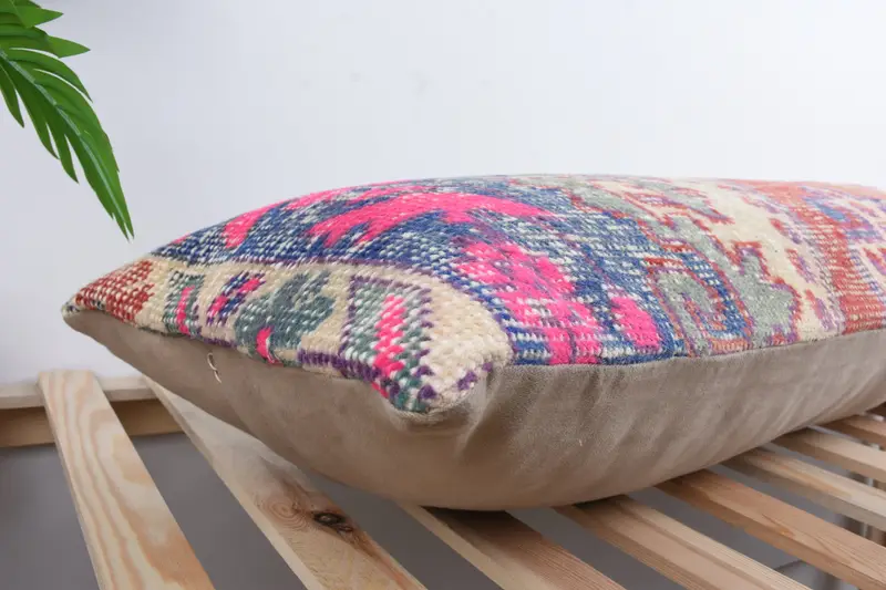 Kilim Pillow, Cushion Cover, Traditional Pillow Case, Home Decor Pillow, 16x48 Red Cushion Case, Authentic Pillow Sham, Boho Pillow - 6