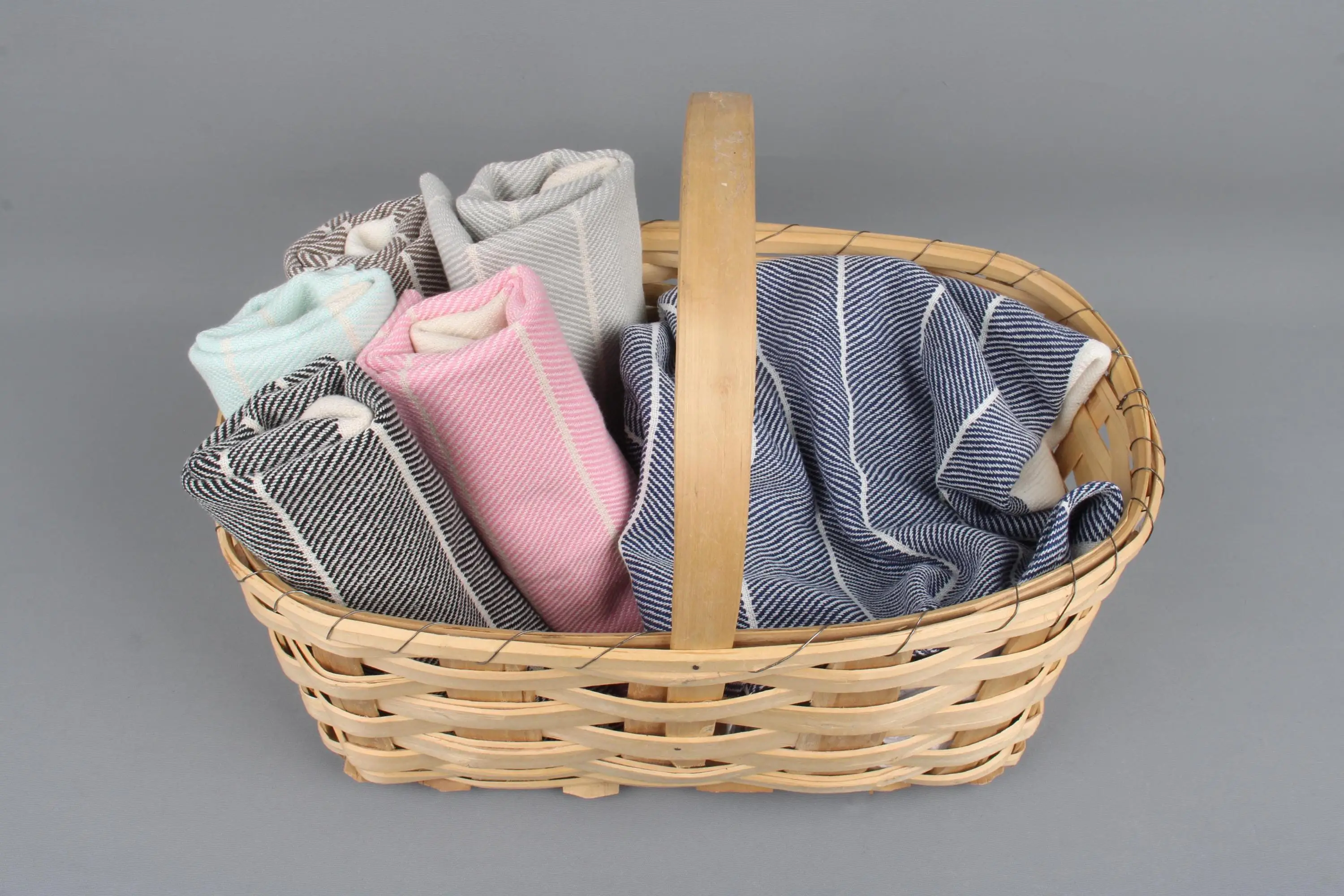 Bathroom Towels Herringbone Tea Towel Cotton Hand Towel, 18x40 Inches - 1