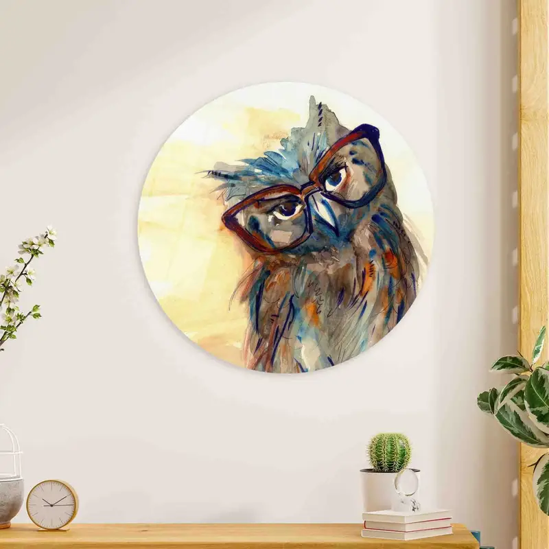 Modern Abstract Owl Canvas: Trendy Owl Lover Gift Print