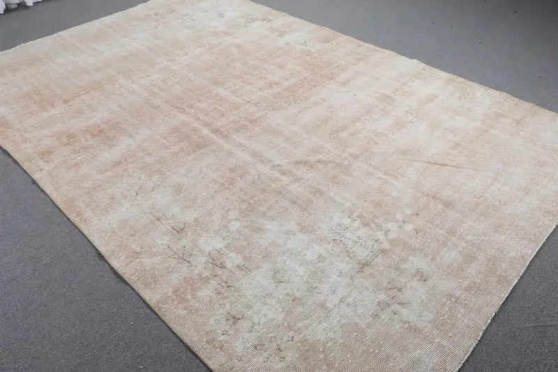 Vibrant Orange Rug, 6,7x10,1 ft Botanical Design