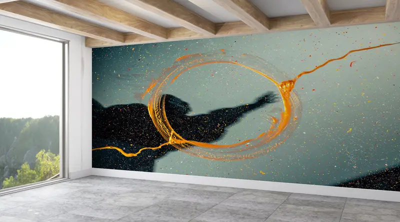 Custom Wall Paper,Modern Abstract Wall Mural,Yellow Wall Decor,Modern Wall Paper,3d Wall Paper,Modern Wall Mural, - 10