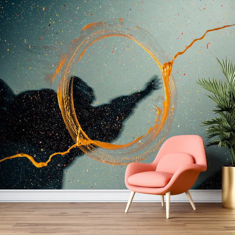 Custom Wall Paper,Modern Abstract Wall Mural,Yellow Wall Decor,Modern Wall Paper,3d Wall Paper,Modern Wall Mural, - 5