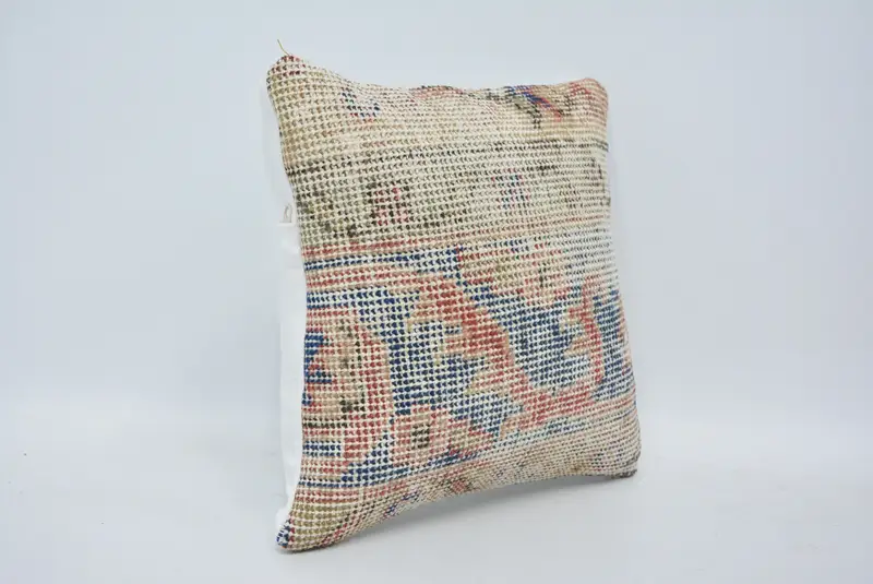 Turkish Pillow, Pillow Case, Couch Pillow Sham, Handmade Kilim Cushion, Boho Pillow Sham Cover, 12x12 Beige Cushion Cover, Boho Throw Pillow - 3