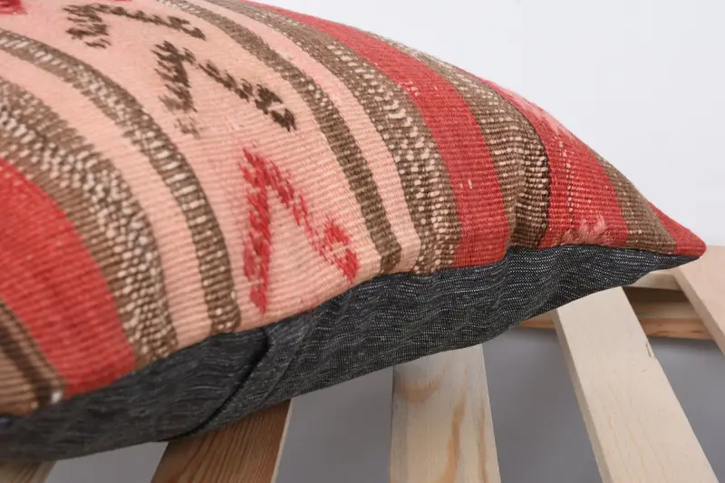 16x16 Red Pillow, Cushion, Vintage Kilim Pillow, Interior Designer Pillow, Turkish Rugs Cushion Case, Home Decor Pillow, Bench Pillow Cover - 7