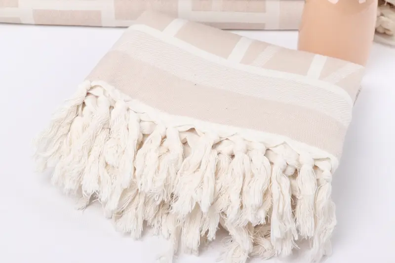 70x34 Cotton Patterned Towel, Peshtemal, Lightweight towel, Fouta towel, Peshtemal Towel USA, Turkish beach towel with fringe, Custom Wedding Gifts - 6