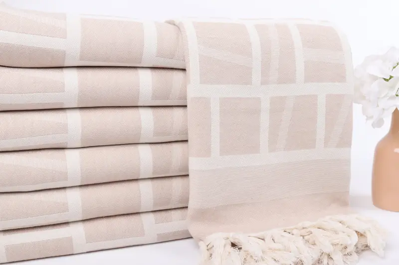 70x34 Cotton Patterned Towel, Peshtemal, Lightweight towel, Fouta towel, Peshtemal Towel USA, Turkish beach towel with fringe, Custom Wedding Gifts - 3