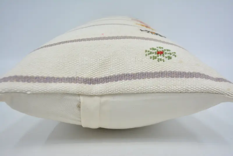 Pillow, Tapestry Pillow Cover, Pillow for Couch, 12x24 White Pillow, Ethnical Kilim Rug Pillow, Vintage Kilim Pillow, Floor Pillow Sham - 5