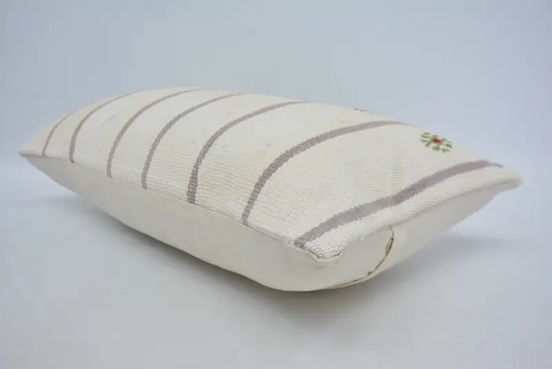 Pillow, Tapestry Pillow Cover, Pillow for Couch, 12x24 White Pillow, Ethnical Kilim Rug Pillow, Vintage Kilim Pillow, Floor Pillow Sham - 6