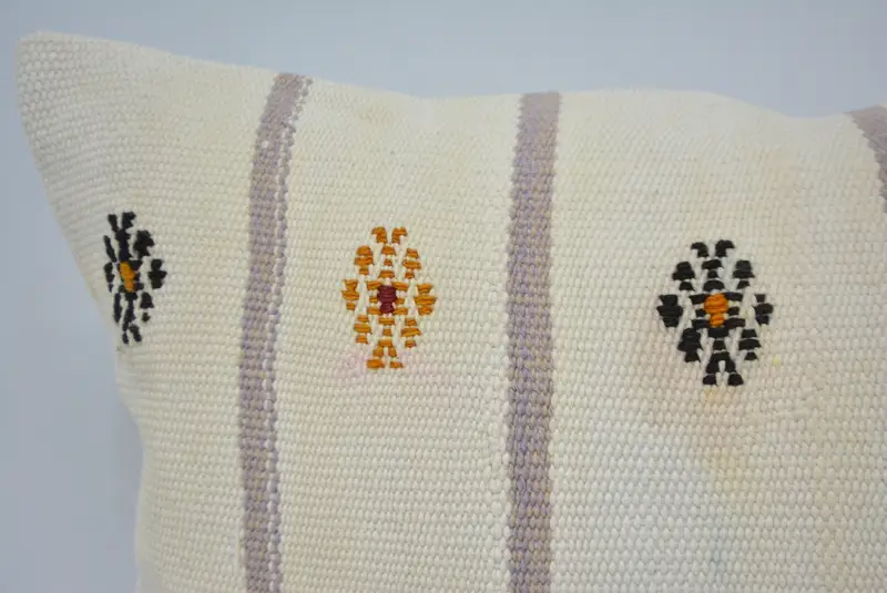 Pillow, Tapestry Pillow Cover, Pillow for Couch, 12x24 White Pillow, Ethnical Kilim Rug Pillow, Vintage Kilim Pillow, Floor Pillow Sham - 2