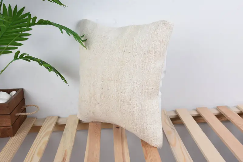 Pillow, Throw Kilim Pillow, Decorative Bolster Cushion, Boho Pillow Sham Cover, 16x16 White Cushion Cover, Vintage Kilim Throw Pillow - 5