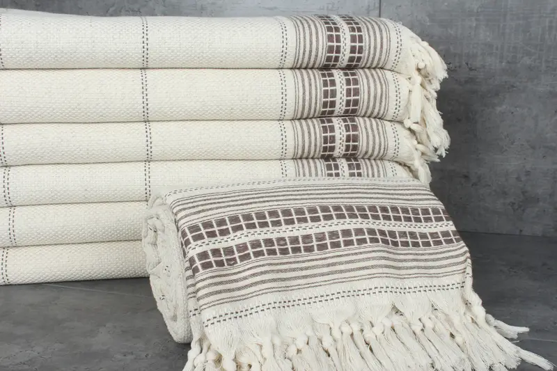 Bachelorette Gifts, Personalized Gifts, Decorative Bedspread, Bachelor Gifts, Organic Beach Blanket, Bridesmaid Gifts, 96x94 Linen Striped Towel - 2