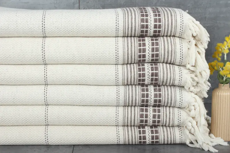 Bachelorette Gifts, Personalized Gifts, Decorative Bedspread, Bachelor Gifts, Organic Beach Blanket, Bridesmaid Gifts, 96x94 Linen Striped Towel - 1