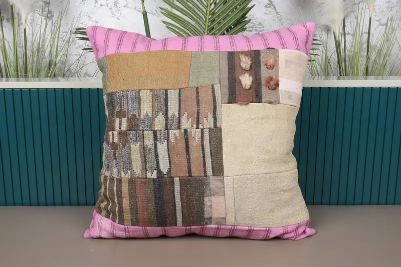 Funda de almohada rosa turca, regalo decorativo cuadrado nuevo regalo para el hogar funda de almohada - 1