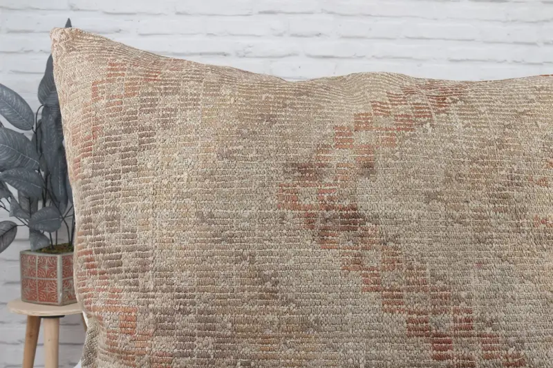Indoor Cushion Case, Kilim Pillow Cover, 32x32 Beige Cushion Case, Cushion, Turkish Rugs Cushion, Turkish Kilim Pillow, Gift Pillow - 5