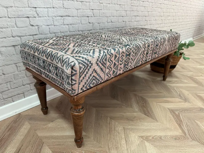 Conjunto otomano modular inspirado en Kilim, otomanos de mezcla de lana suave