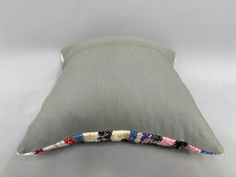 Muted Pillow Cover, Antique Pillows, Authentic Pillow Case, Handmade Kilim Cushion, Pillow, 18x18 Red Pillow, Kilim Pillow Cover - 7