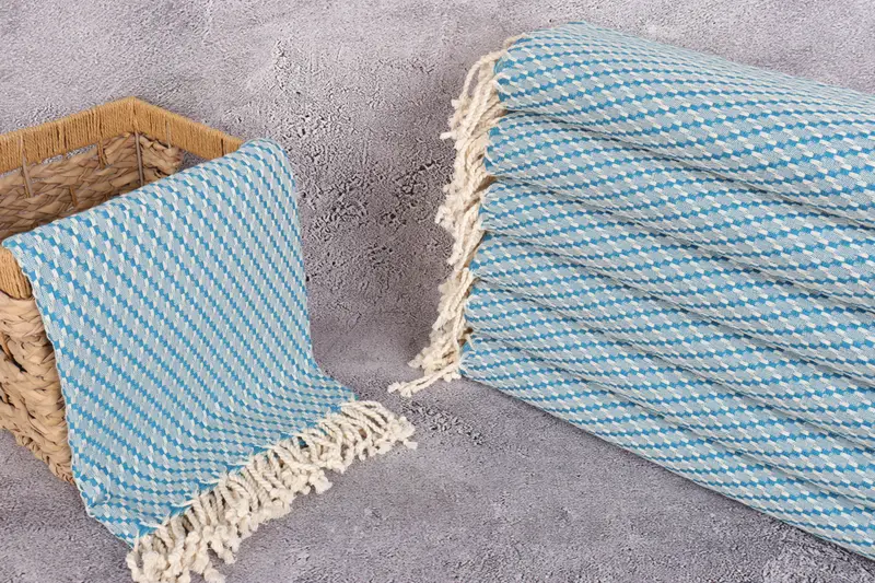 Wedding Hand Made Gift, Home Decor Towel, Wedding Gift, Bridesmaid Gift Towel, Fouta towel, Custom Turkish Towel, 68x40 Cotton Geometric Towel - 3