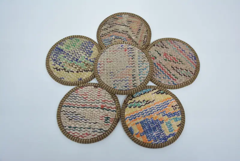 Montaña rusa Kilim de color naranja y bronce, decoración única de la cocina Boho