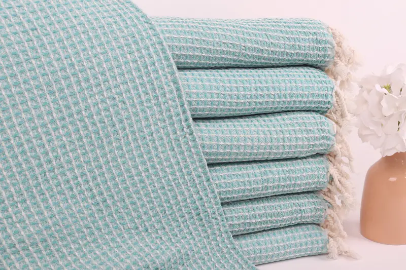 Turkish beach towel, Thin towel, Valentines Day Gift, 68x36 Cotton Waffle Towel, Bachelorette Party Decorations, Lightweight Turkish towel for beach - 1