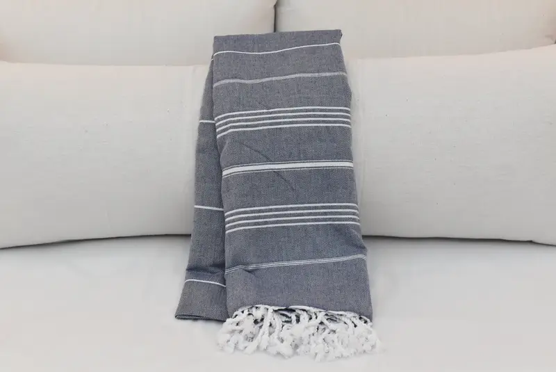 96x80 Cotton Striped Towel, Bridal Party Gifts, Aesthetic Blanket, Bridal Shower Gift, Throw Blanket, Turkish Blanket Throw, Custom Blanket - 10