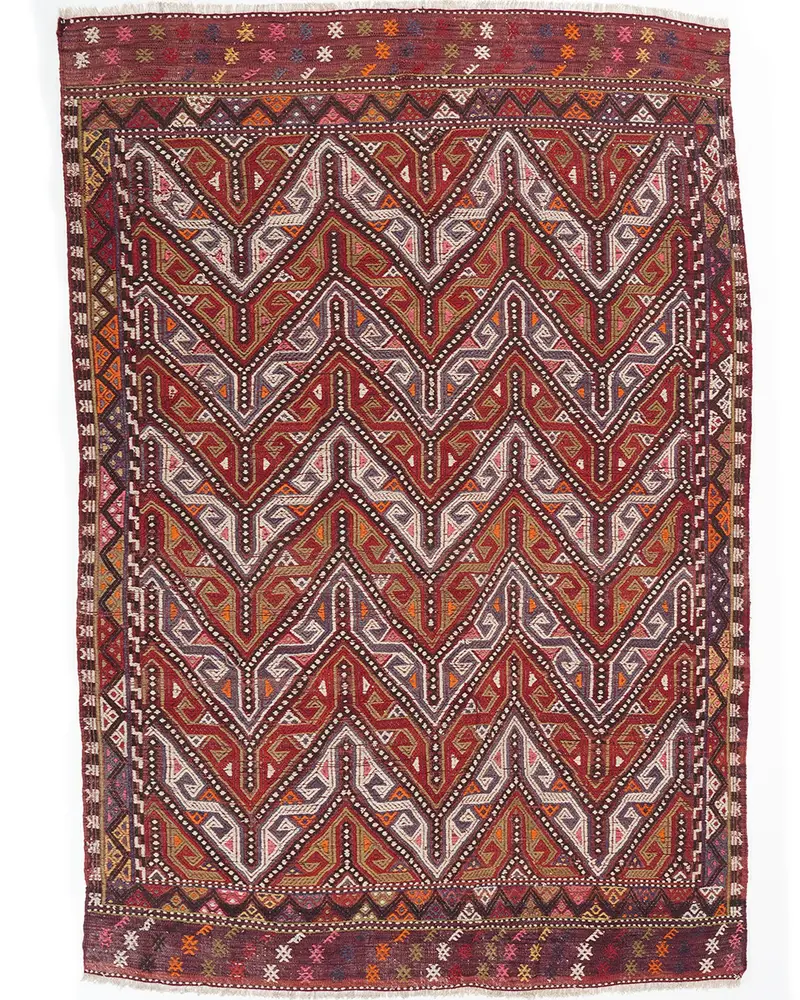 Kırmızı Halı, 4,9x7 ft Zarif Düz Renk Dekor