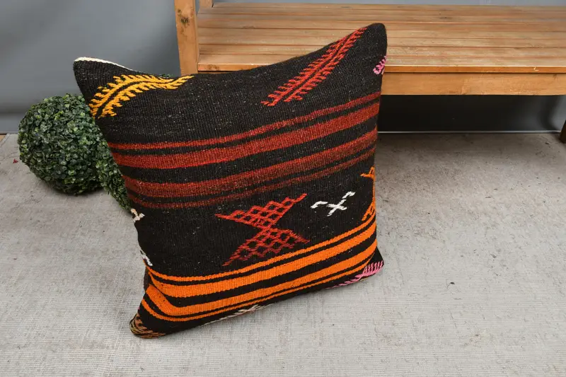 Sofa Bolster Kissenabdeckung, Geschenkkissen, 24x24 braunes Kissenschein, Vintage -Wurfkissen, Wohnkulturkissen, Kissengehäuse, türkisches Kissen - 7