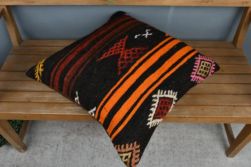 Sofa Bolster Kissenabdeckung, Geschenkkissen, 24x24 braunes Kissenschein, Vintage -Wurfkissen, Wohnkulturkissen, Kissengehäuse, türkisches Kissen - 2