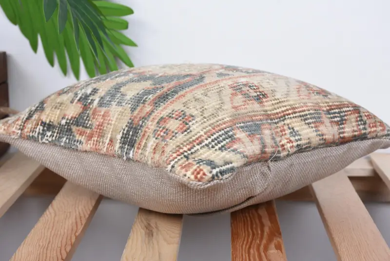 Decorative Pillow, Ethnic Throw Pillow Cover, Cushion Cover, Handmade Kilim Cushion, 12x12 Brown Pillow Sham, Kilim Pillow, Vintage Pillow - 6