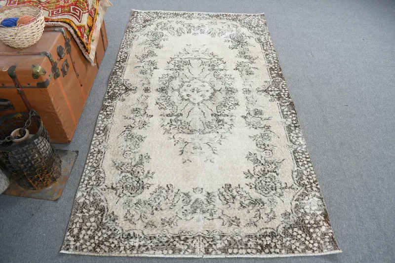 Bej Kamuflaj Halı, 3,8x6,8 ft Şık Ev Vurgusu