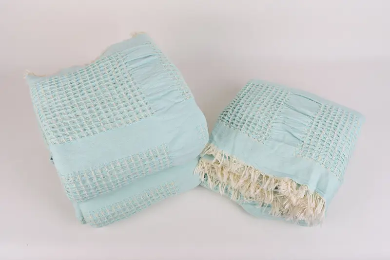 84x80 Cotton Waffle Towel, Custom Blanket, Custom Wedding Gifts, Turkish Bedspread, Monogram Beach Blanket, Woven Blanket, Maid Of Honor Gift - 7