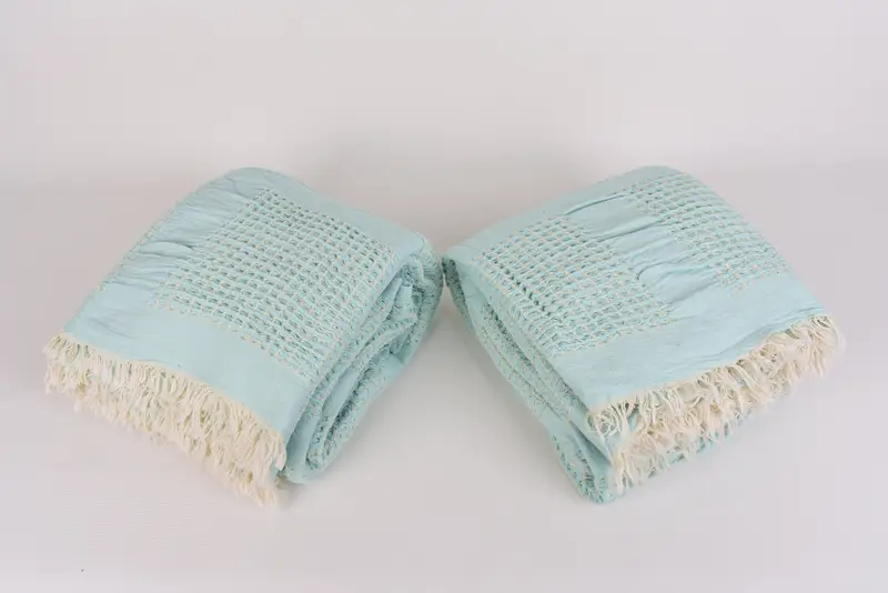 84x80 Cotton Waffle Towel, Custom Blanket, Custom Wedding Gifts, Turkish Bedspread, Monogram Beach Blanket, Woven Blanket, Maid Of Honor Gift - 6