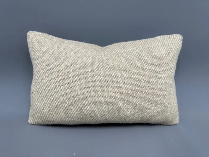Vintage Pillow, Kilim Cushion Sham, Pillow Sham, Antique Pillows, Ottoman Cushion, Cozy Throw Cushion Case, 12x20 Beige Pillow Sham, Indoor Pillow - 4