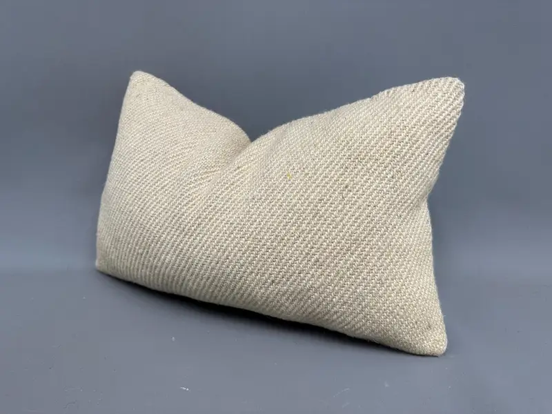 Vintage Pillow, Kilim Cushion Sham, Pillow Sham, Antique Pillows, Ottoman Cushion, Cozy Throw Cushion Case, 12x20 Beige Pillow Sham, Indoor Pillow - 3