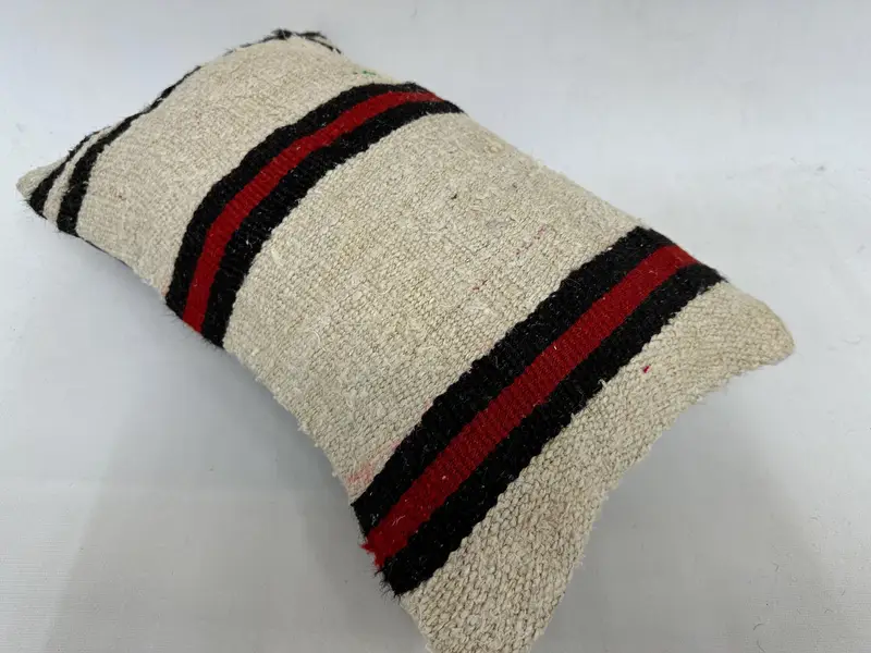 Handmade Striped Pillow, 12x20 Inches Rectangular Throw Pillow - 6