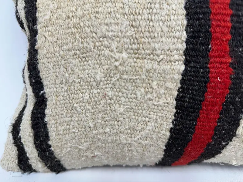 Handmade Striped Pillow, 12x20 Inches Rectangular Throw Pillow - 2