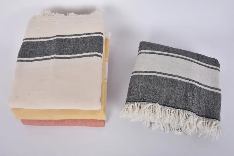 Woven Throw Blanket, Best Friend Wedding Gift, Bachelorette Party Favors Beach, 70x60 Cotton Striped Towel, Custom Blanket, Wedding Favors - 8