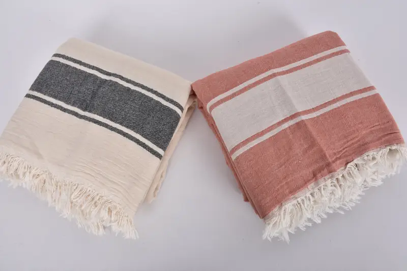 Woven Throw Blanket, Best Friend Wedding Gift, Bachelorette Party Favors Beach, 70x60 Cotton Striped Towel, Custom Blanket, Wedding Favors - 6