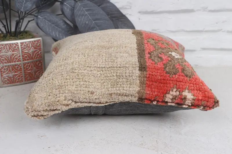 Pillow for Sofa, Bohemian Cushion Pillow Cover, Aztec Cushion, Vintage Kilim Throw Pillow, Home Decor Pillow, 12x12 Red Pillow Sham, Cushion - 5