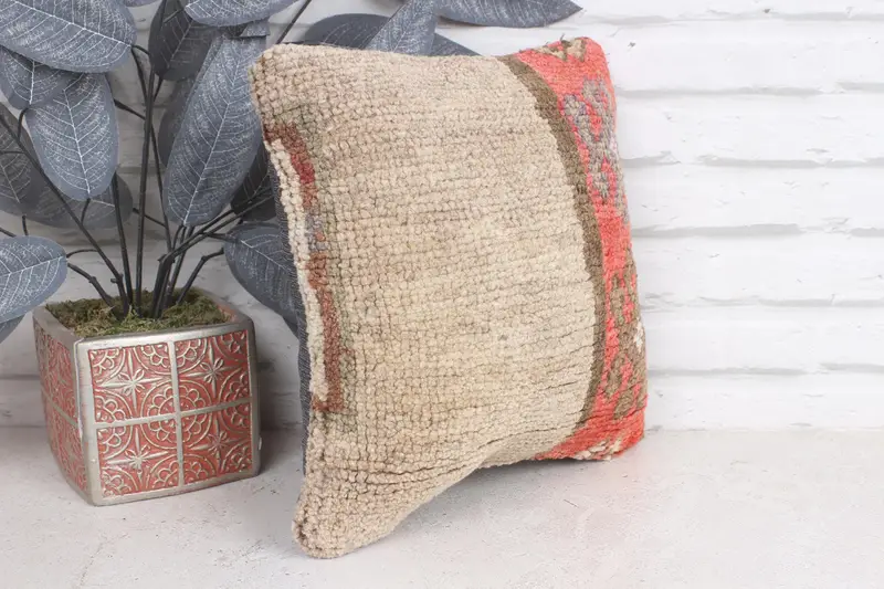 Pillow for Sofa, Bohemian Cushion Pillow Cover, Aztec Cushion, Vintage Kilim Throw Pillow, Home Decor Pillow, 12x12 Red Pillow Sham, Cushion - 4