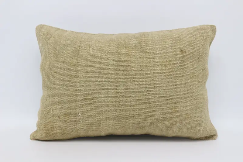 Turkish Pillow, Pillow Cover, Accent Pillow Cover, Vintage Kilim Pillow, Ethnic Throw Pillow Cover, Boho Pillow, 16x24 Beige Cushion Case - 1