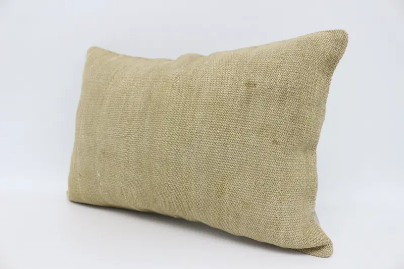 Turkish Pillow, Pillow Cover, Accent Pillow Cover, Vintage Kilim Pillow, Ethnic Throw Pillow Cover, Boho Pillow, 16x24 Beige Cushion Case - 4