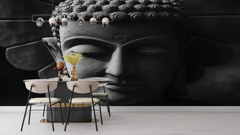 Buddha Wanddekor, Buddha -Skulpturwanddruck, modernes Handypapier, helles Handypapier, 3D -Handpapier, Buddhismus Wandbild, abstrakte Wanddekoration, - 2