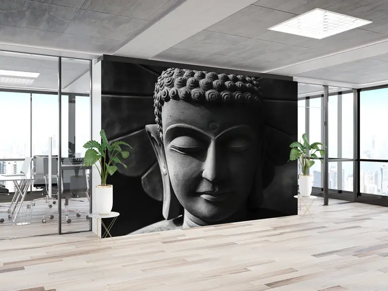 Buddha Wanddekor, Buddha -Skulpturwanddruck, modernes Handypapier, helles Handypapier, 3D -Handpapier, Buddhismus Wandbild, abstrakte Wanddekoration, - 5