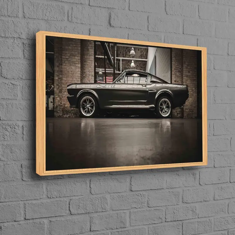 Vintage Ford Mustang Kanvas: Araba Severler için Klasik Araba Sanatı