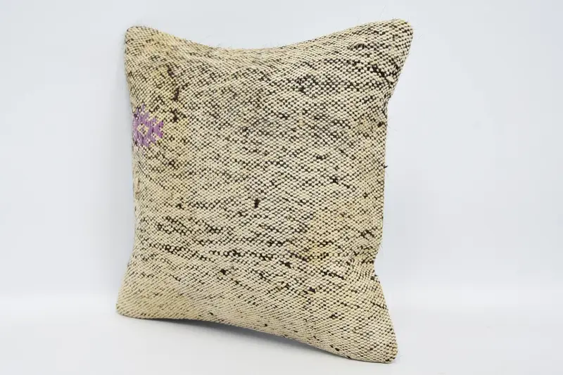 Pillow, Neutral Pillow Case, Art Deco Cushion, Turkish Kilim Pillow, Gift Pillow, 12x12 Beige Pillow Sham, Vintage Cushion, Turkish Pillow - 4