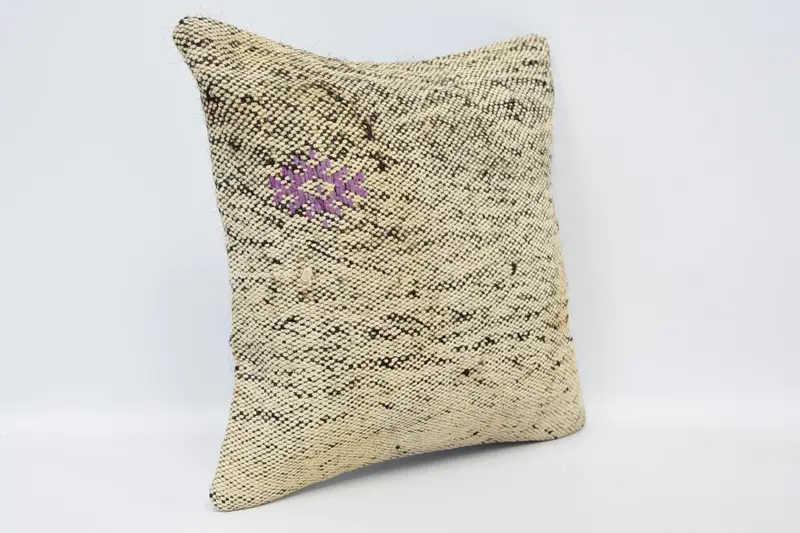 Pillow, Neutral Pillow Case, Art Deco Cushion, Turkish Kilim Pillow, Gift Pillow, 12x12 Beige Pillow Sham, Vintage Cushion, Turkish Pillow - 3