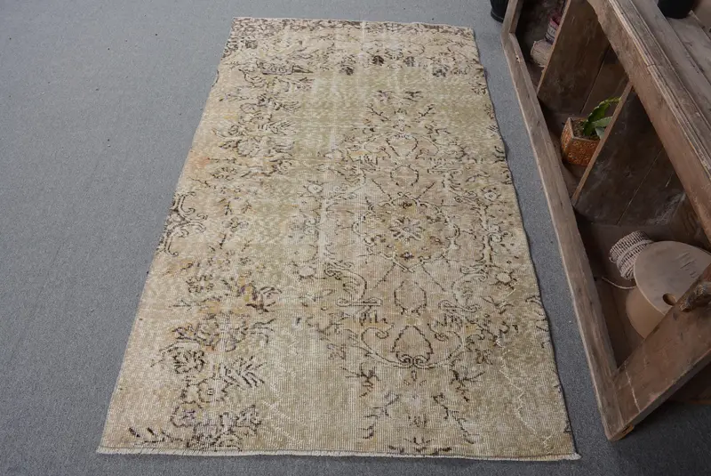 Green & Brown Check Rug, 3,6x6,3 ft Elegant Decor