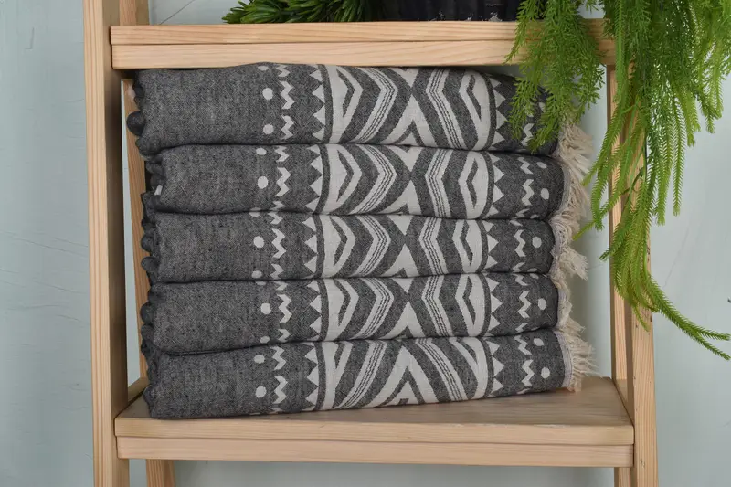 Plus Design Dish Towel Black Cotton Hand Towel, 24x40 Inches