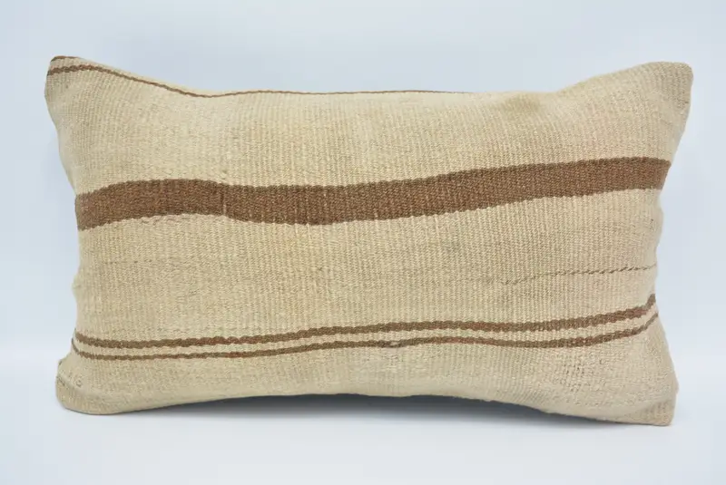 Boho Pillow, Sofa Pillow Case, Pillow, Interior Designer Pillow, Vintage Kilim Pillow Pillow, 12x20 Beige Cushion Case, Kilim Pillow Cover - 1